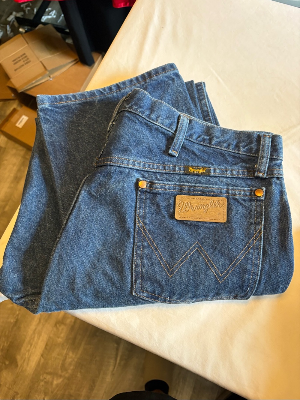 Wrangler Men's Dark Blue Relaxed Fit Jeans